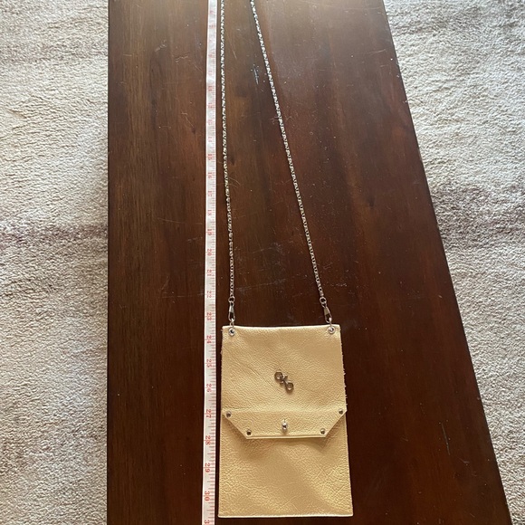 Leather Crossbody Bag with Chain Strap - Picture 3 of 6